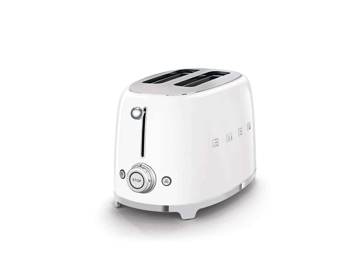 SMEG TSF01WHEU 2Slice Toaster White | 50’s Retro Style | 6 Browning Levels | Bagel, Defrost Reheat-Online Mahajan Electronics