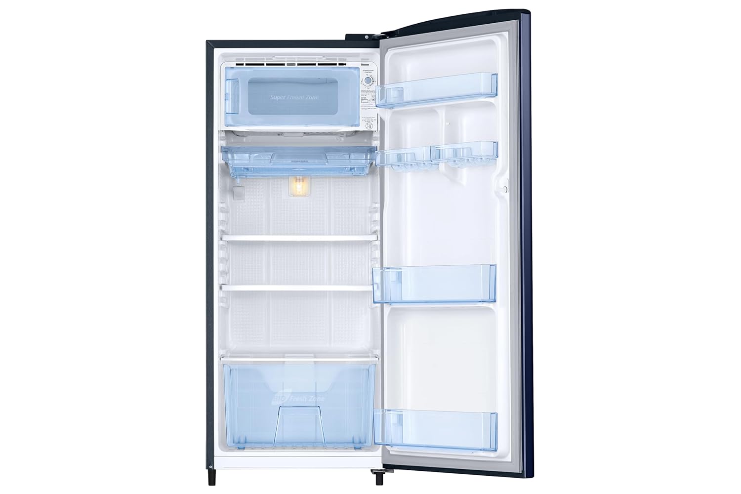 Samsung 183 L, 2 Star, Digital Inverter, Direct-Cool Single Door Refrigerator ( Himalayan Poppu Blue, Single Touch Defrost, 2026 Model)-Online Mahajan Electronics