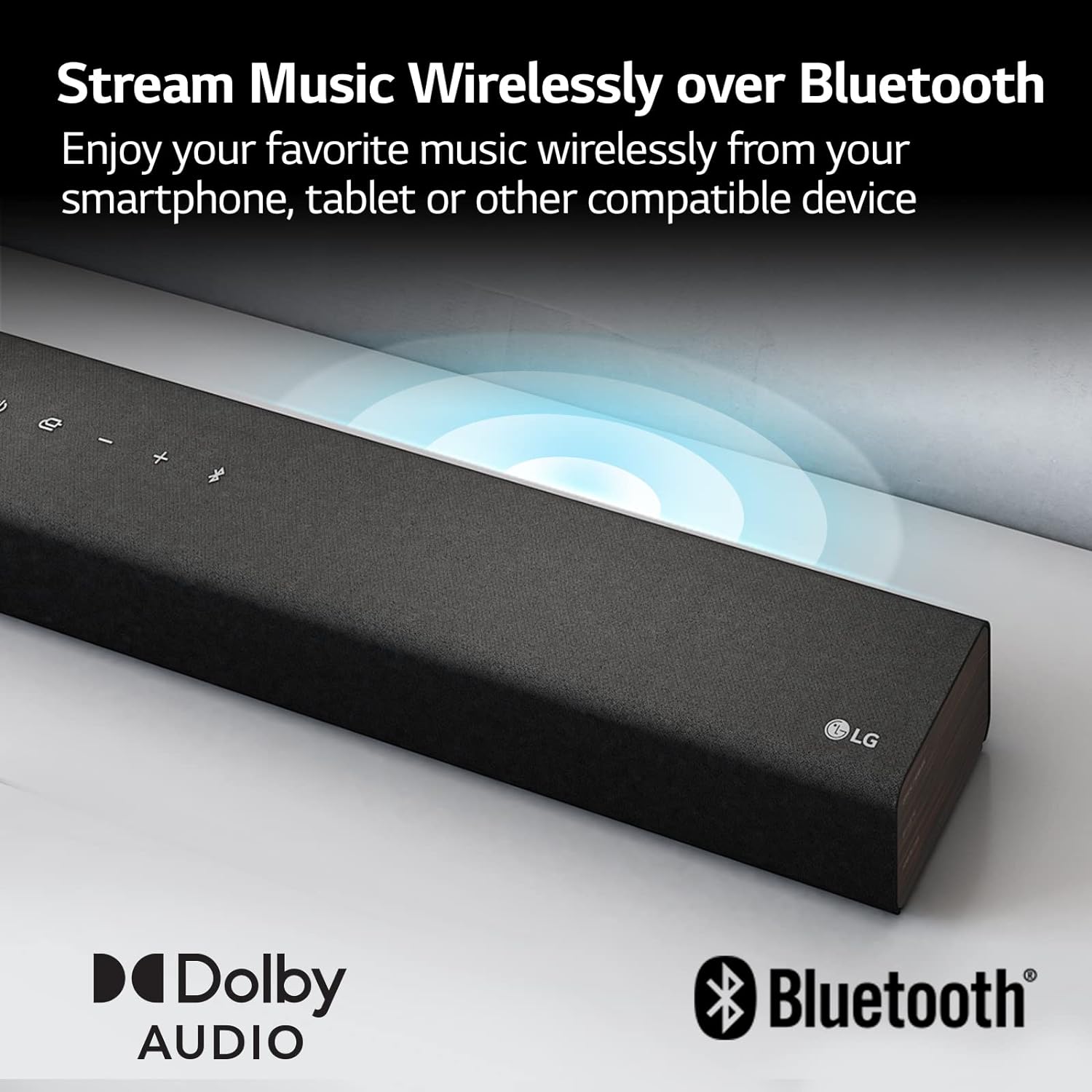 LG Soundbar S40Q, 300W Dolby Digital Soundbar for TV with Subwoofer, 2.1Ch Home Theatre System, Deep Bass, Bluetooth, HDMI - Mahajan Electronics Online