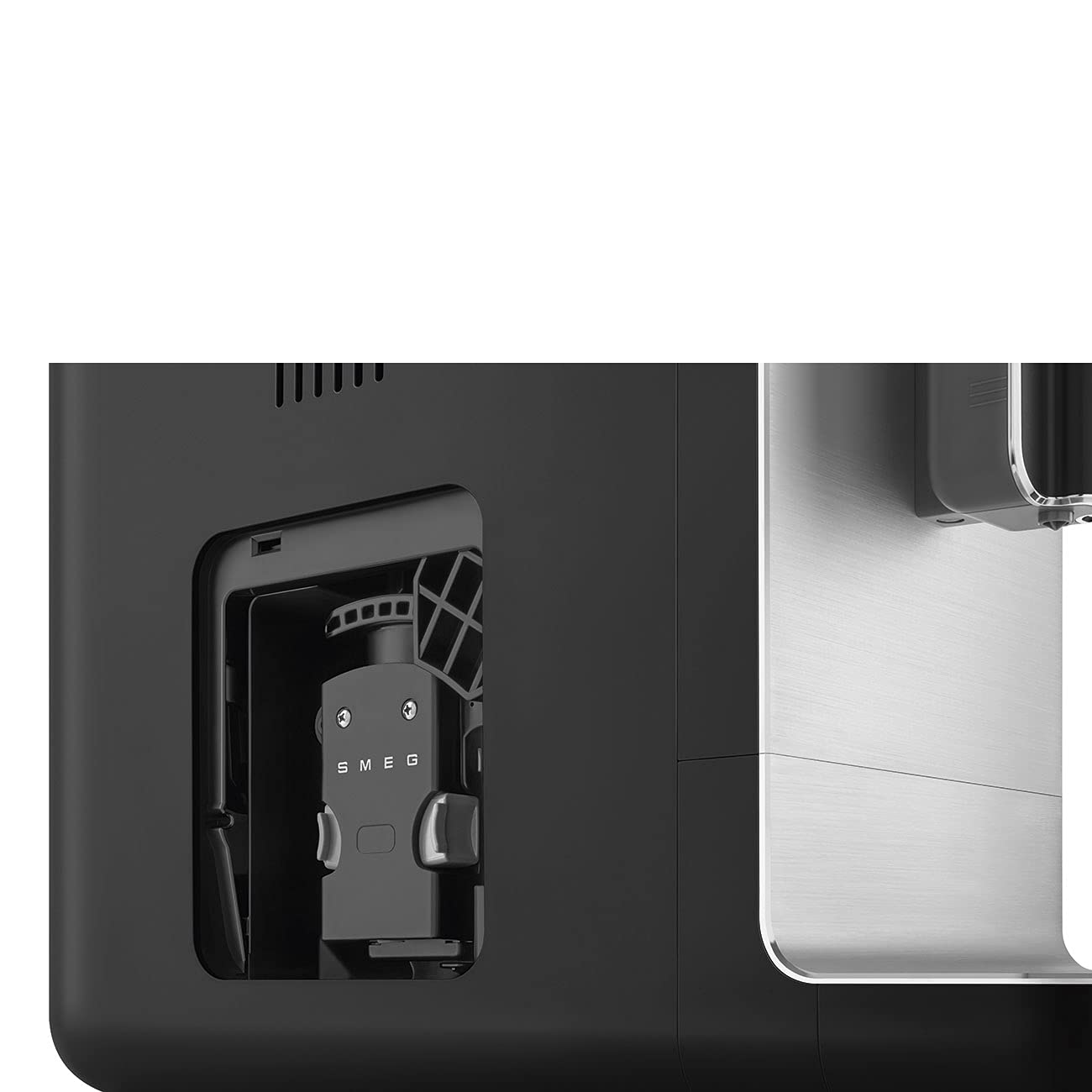 Smeg, BCC12BLMEU Automatic Espresso Coffee Machine, Steam Lance, Integrated Coffee Grinder, 1.4L Tank, Removable Drip Drawer, Compact Size, 1350W, Black-Online Mahajan Electronics