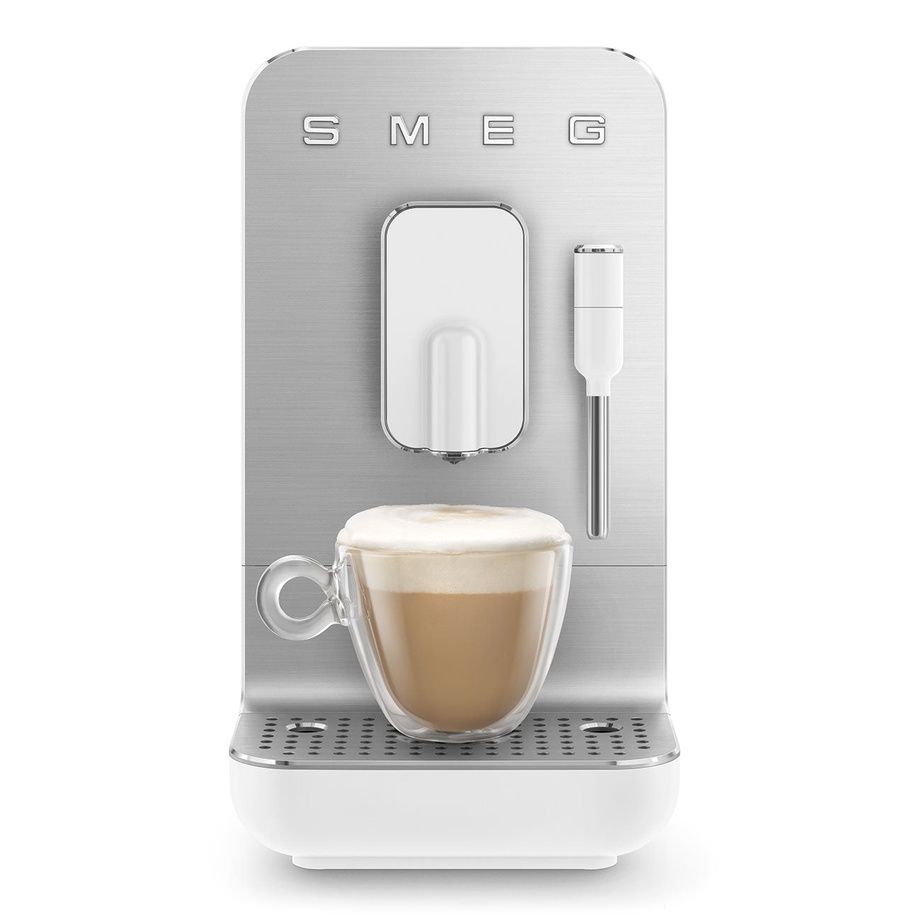 Smeg BCC12WHMEU White Automatic Coffee Machine, Original Italian Brand, One Touch Direct Bean to Cup, 6+ Hot & Cold Coffee Options, SS Steam Wand for Milk Coffee, Smart Touch Control, 19 Bar Pressure-Online Mahajan Electronics