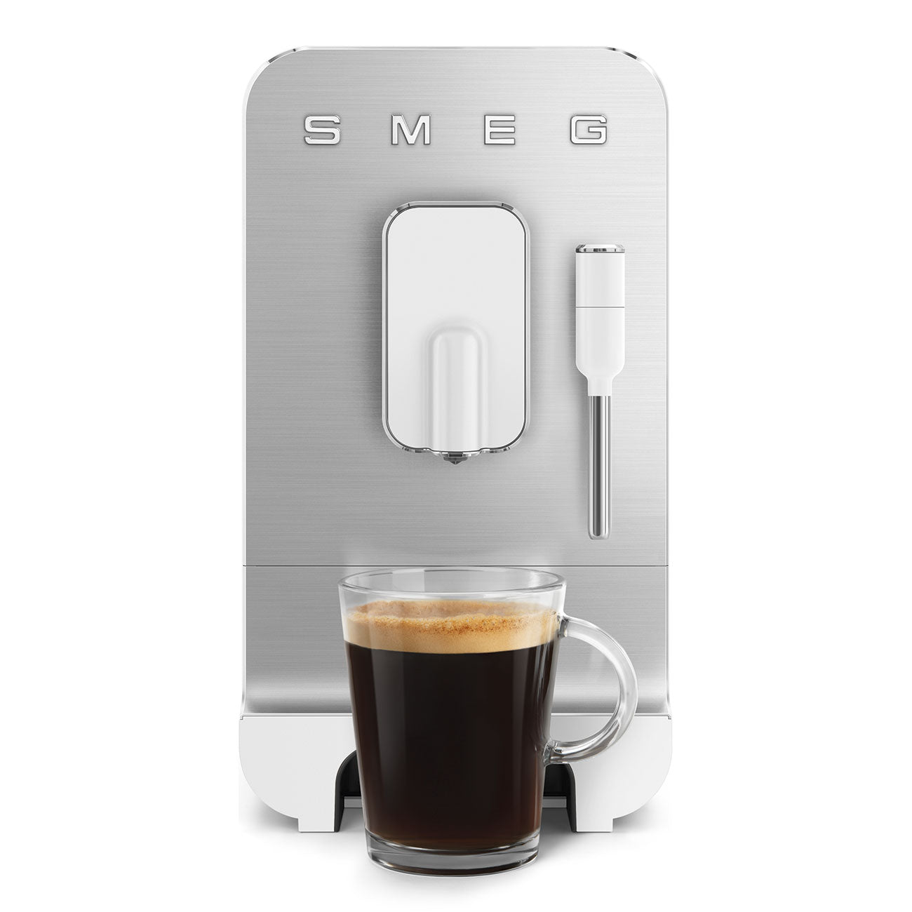 Smeg BCC12WHMEU White Automatic Coffee Machine, Original Italian Brand, One Touch Direct Bean to Cup, 6+ Hot & Cold Coffee Options, SS Steam Wand for Milk Coffee, Smart Touch Control, 19 Bar Pressure-Online Mahajan Electronics