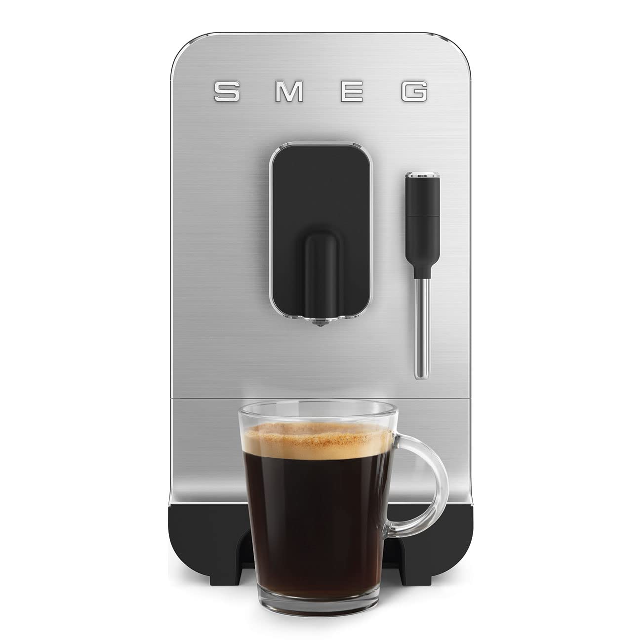 Smeg, BCC12BLMEU Automatic Espresso Coffee Machine, Steam Lance, Integrated Coffee Grinder, 1.4L Tank, Removable Drip Drawer, Compact Size, 1350W, Black-Online Mahajan Electronics