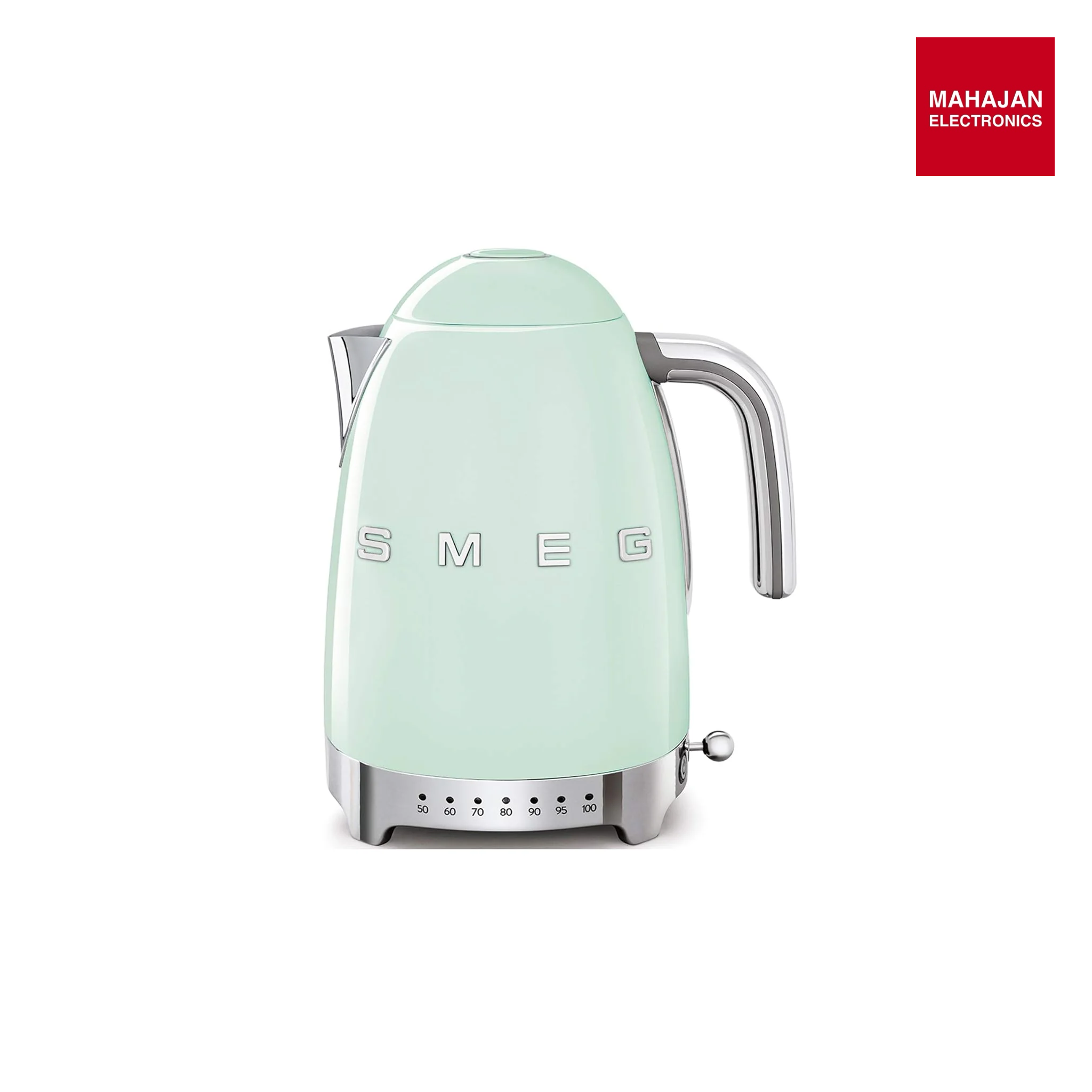 SMEG KLF04PGEU Variable temperature kettle Pastel Green 50's Style Aesthetic Mahajan Electronics Online