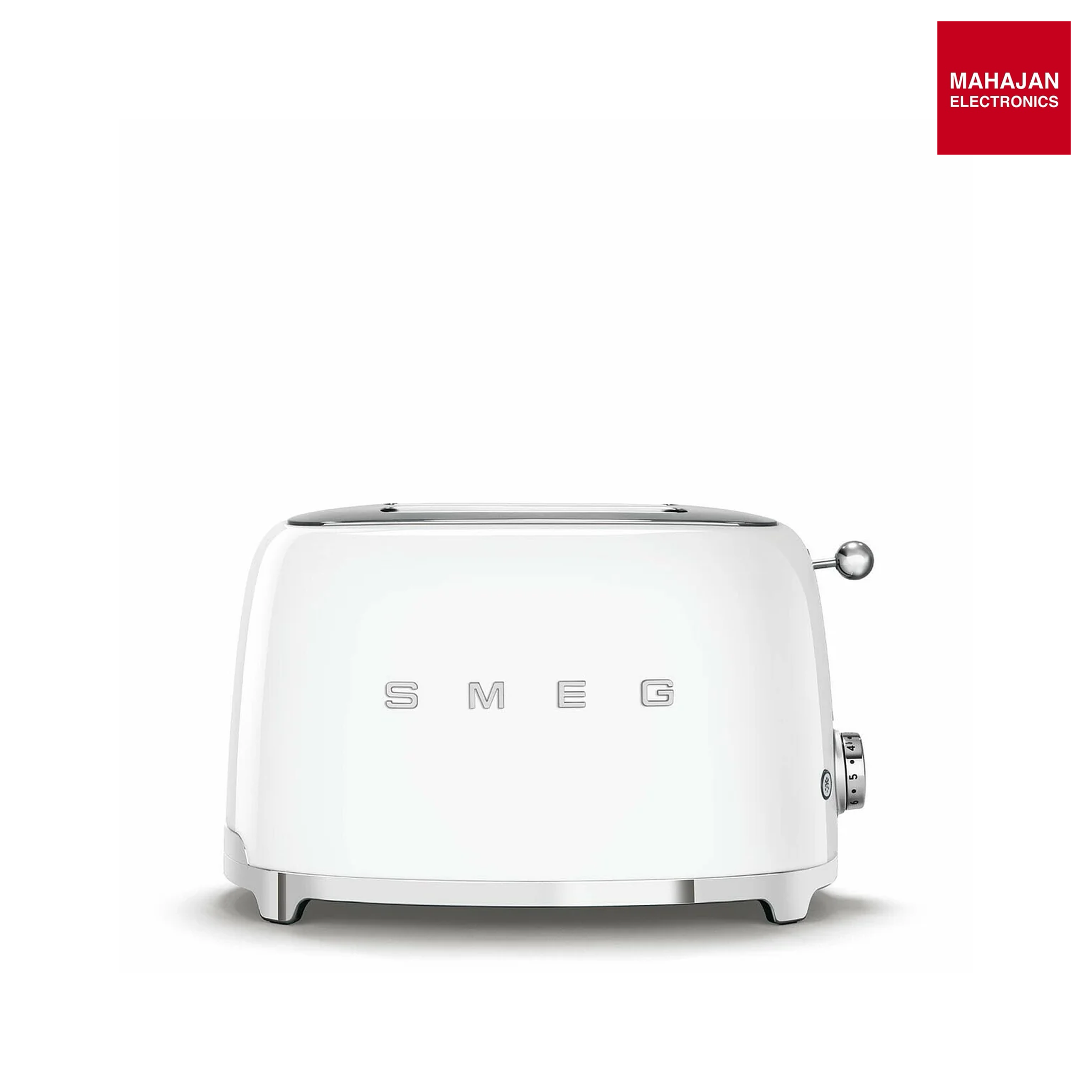 SMEG TSF01WHEU 2Slice Toaster White | 50’s Retro Style | 6 Browning Levels | Bagel, Defrost Reheat-Online Mahajan Electronics