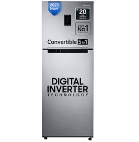 Samsung RT37C4521S8/HL 322 L 1 Star Convertible 5In1, Digital Inverter Frost Free Double Door Refrigerator ( Silver, Elegant Inox) - Mahajan Electronics Online