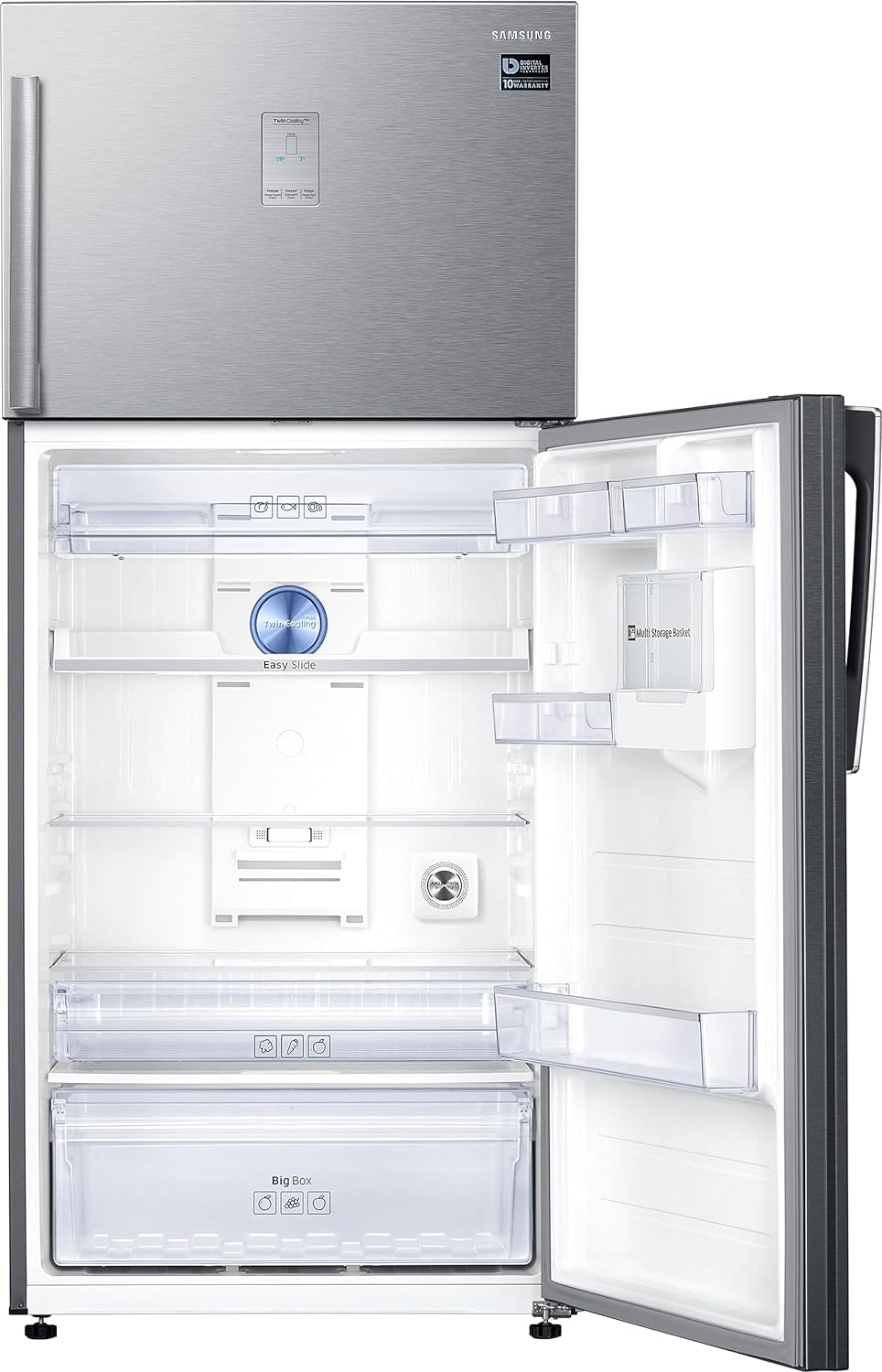 Samsung 530 L, 1 Star, Convertible 5-in-1, Digital Inverter, Frost Free Double Door Refrigerator (RT56C637SSL/TL, Silver, Real Stainless, 2023 Model) - Mahajan Electronics Online