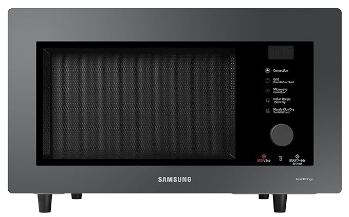 Samsung 32L Convection Microwave Oven (Model: MC32B7382QC/TL) – SmartThings Enabled, Ceramic Inside, Slim Fry, 32L Capacity – Clean Charcoal | Made in India