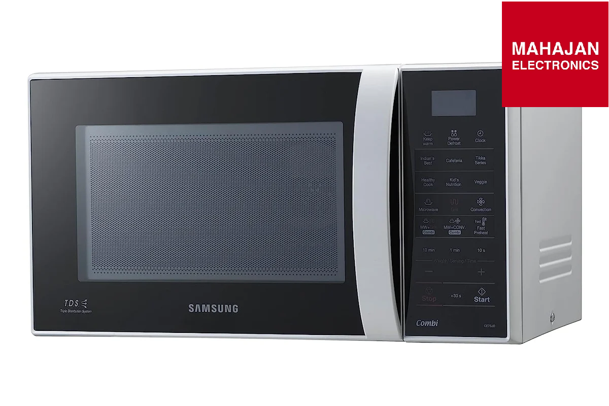 Samsung CE73JD1/XTL 21L Convection Microwave Oven – Silver | Bake, Grill, Preheat &amp; Defrost | Touch Keypad &amp; Ceramic Interior – Mahajan Electronics