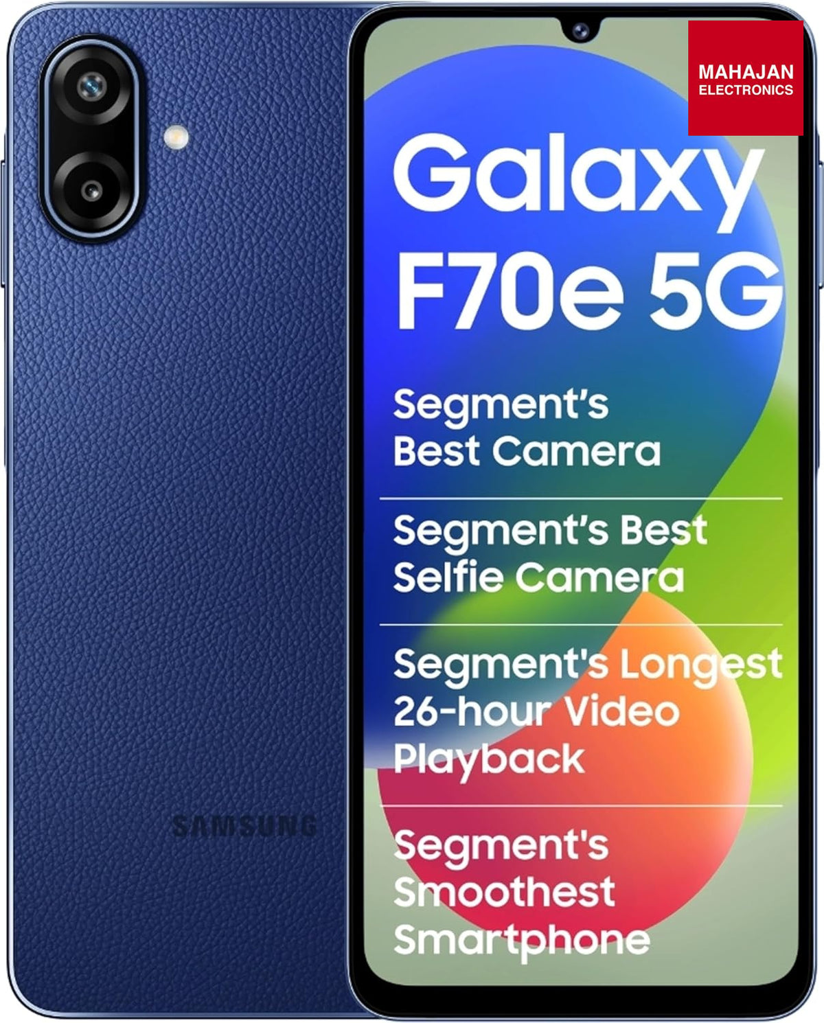 Samsung Galaxy F70e 5G 6GB 128GB Spotlight Blue 6000mAh Dimensity 6300 – Mahajan Electronics Online.