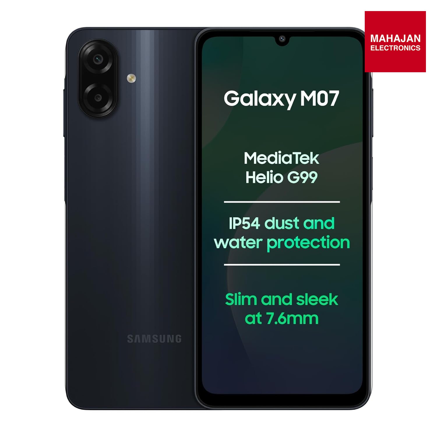 Samsung Galaxy M07 LTE Mobile (Black, 4GB RAM, 64GB Storage) - Mahajan Electronics Online