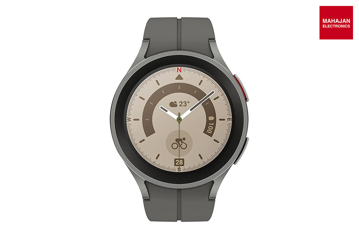 Samsung Galaxy Watch5 Pro LTE (45 mm, Gray Titanium, Compatible with Android only) Open Box Demo Unit Samsung – Mahajan Electronics Online.