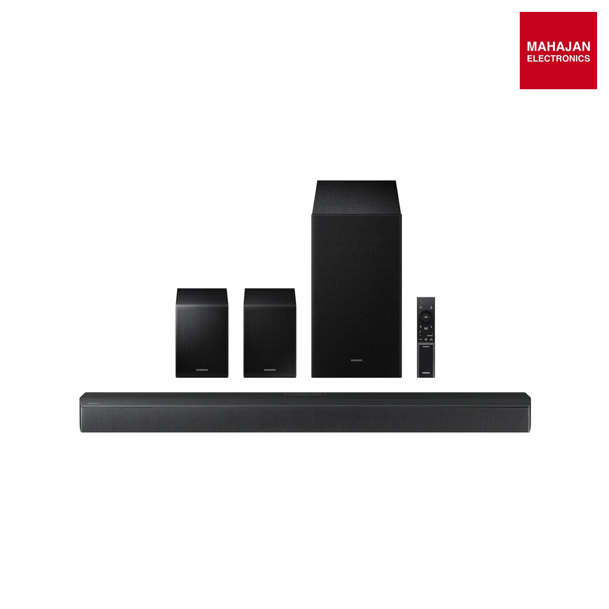 Samsung HW-B67EF/XL 490 W 5.1 ch Soundbar with Center Speaker | Dolby Audio | DTS Virtual:X | Q-Symphony | Wireless Rear Speaker | HDMI ARC|Bluetooth | USB Music Playback | Wireless Subwoofer ( Black) Samsung