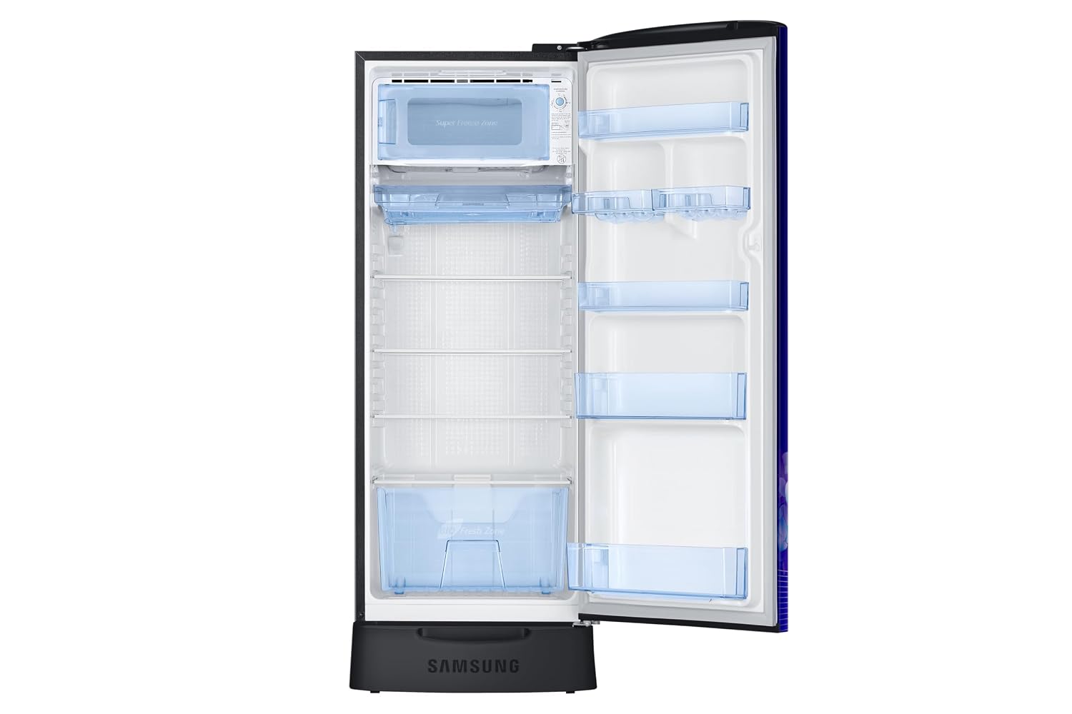 Samsung RR24H2823HS/NL, 223 L, 3 Star, Digital Inverter, Direct-Cool Single Door Refrigerator ( Hydrangea Blue, Base Stand Drawer, Single Touch Defrost, 2026 Model)-Online Mahajan Electronics