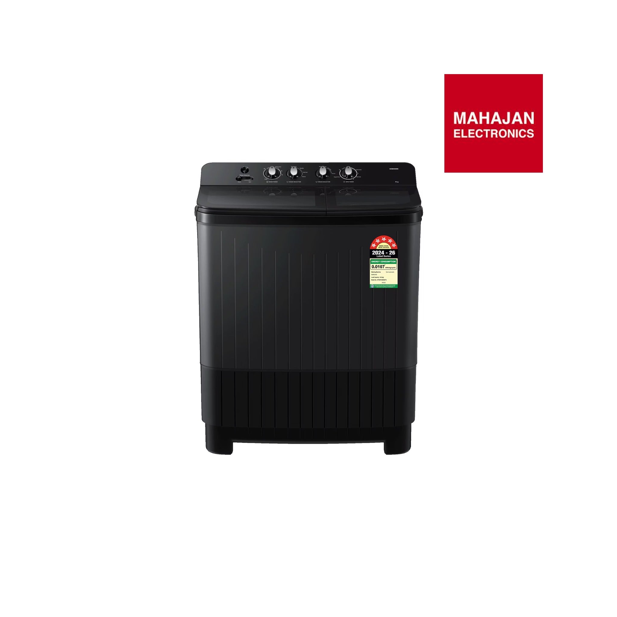 Samsung WT80F4560GD/TL 8.0 kg 5 Star Semi-Automatic Top Loading Washing Machine with Toughened Glass Lid-Dark Gray-Online Mahajan Electronics