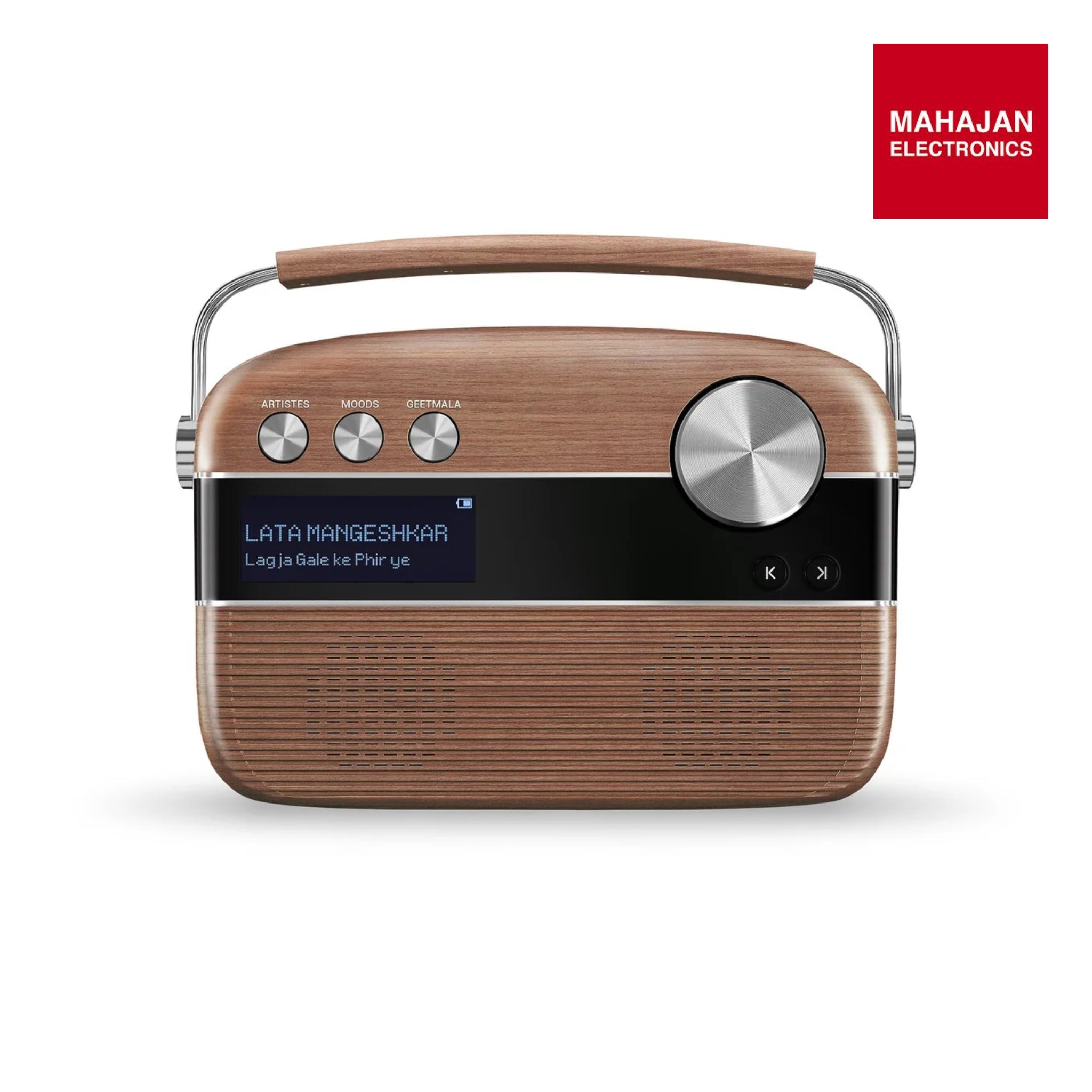 Saregama SC03 Carvaan Hindi - Portable Music Player with 5000 Preloaded Songs, FM/BT/AUX (Oak Wood Brown) Carvaan
