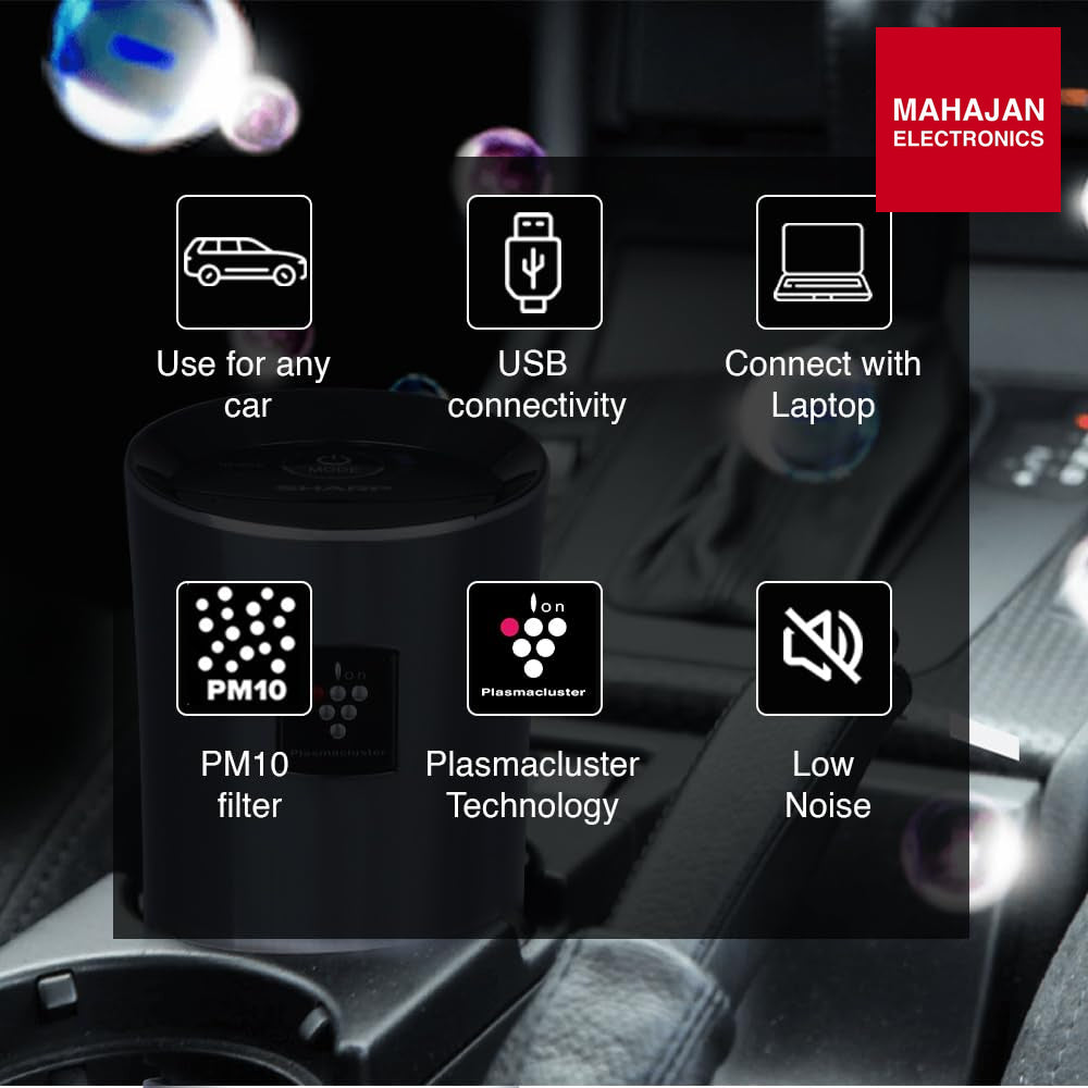 Sharp IG-GC2E-B Plasmacluster Car Air Purifier Black – Mahajan Electronics Online.