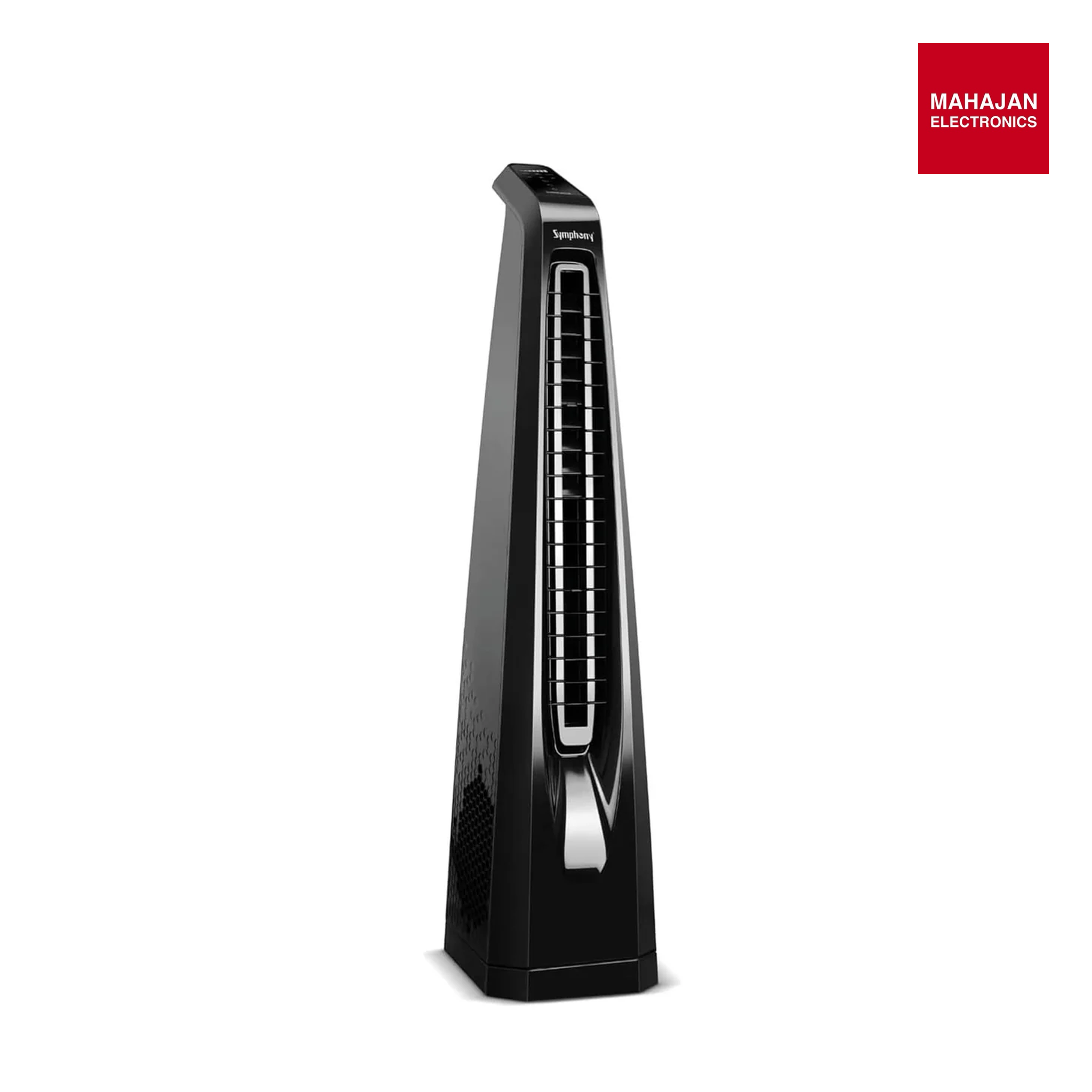 Symphony Surround B BLDC Bladeless Tower Fan For Room | Quiet & Energy-Saving with Remote Control | Touchscreen Control Panel | Low Power Consumption | 1 Year Warranty | Black