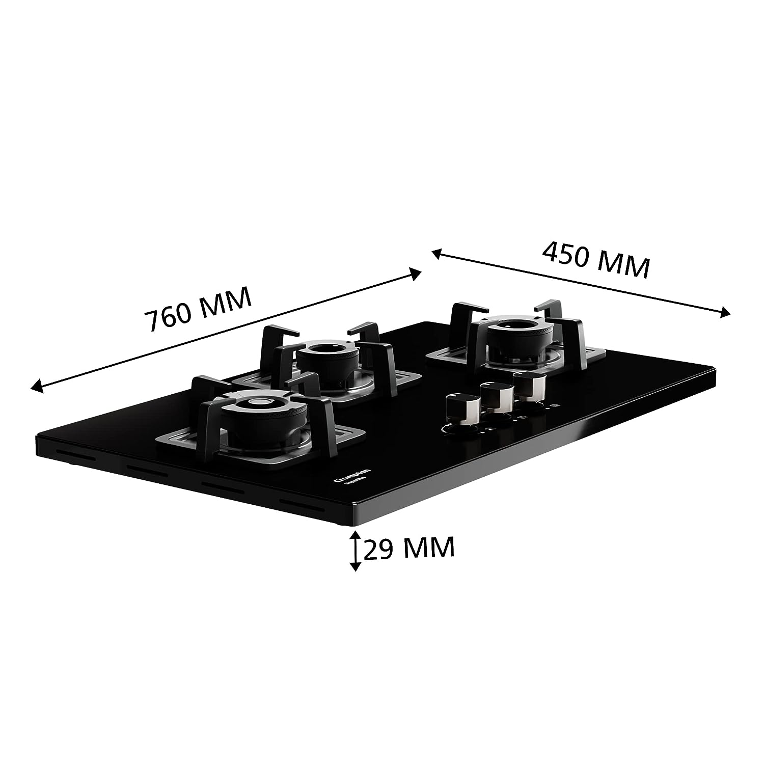 Crompton TAB-SUHB783-MBL SuperSlim Hobs HalfBrass 78cm 3 Burners Midnight Black - Mahajan Electronics Online