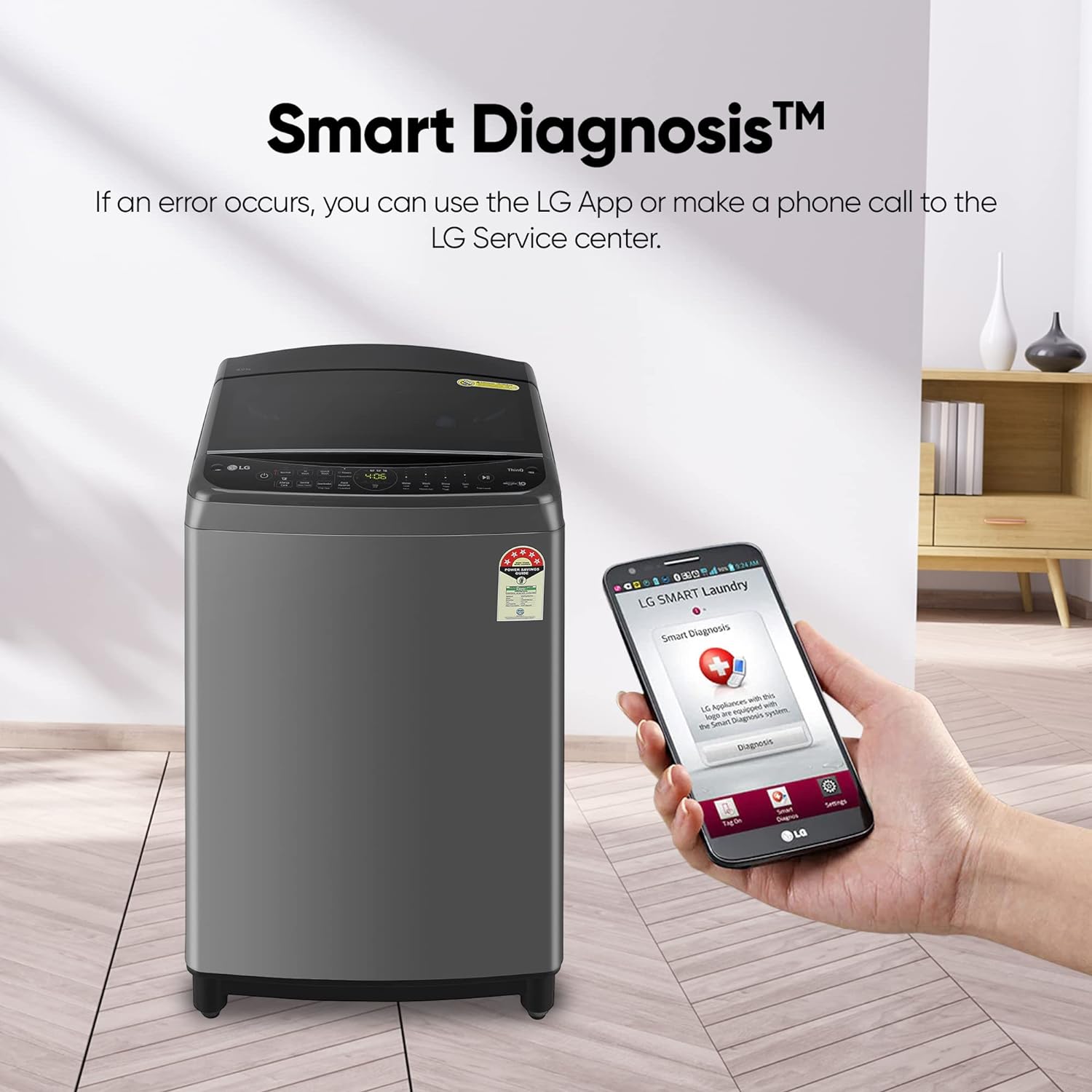 LG THD09NWM 9 Kg 5 Star Inverter Wi-Fi Fully-Automatic Top Loading Washing Machine - Mahajan Electronics Online