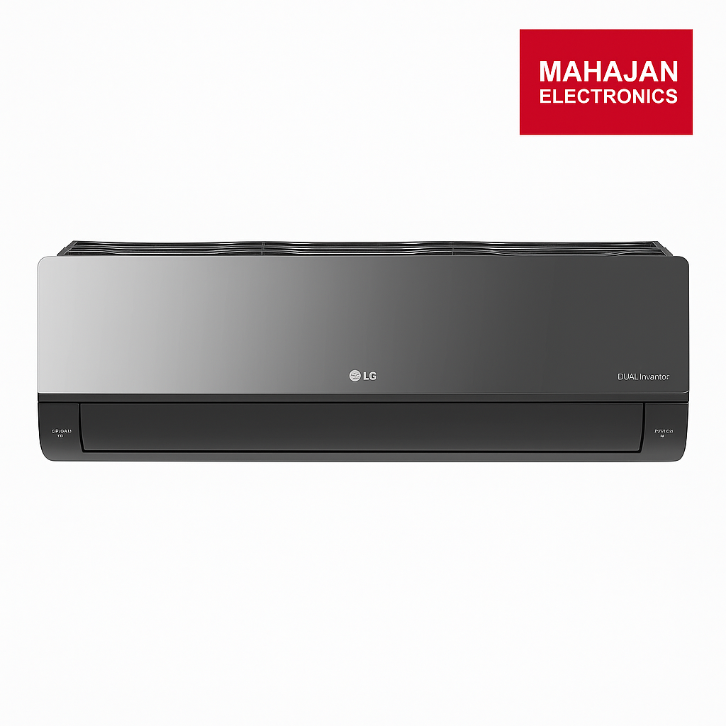 LG air conditioner with Mahajan Electronics logo on a white background