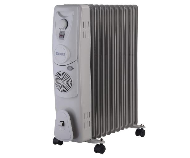 Usha OFR 4211 F PTC 11-Fin 2900 W Oil-Filled Radiator Room Heater with Fan (White/Grey)