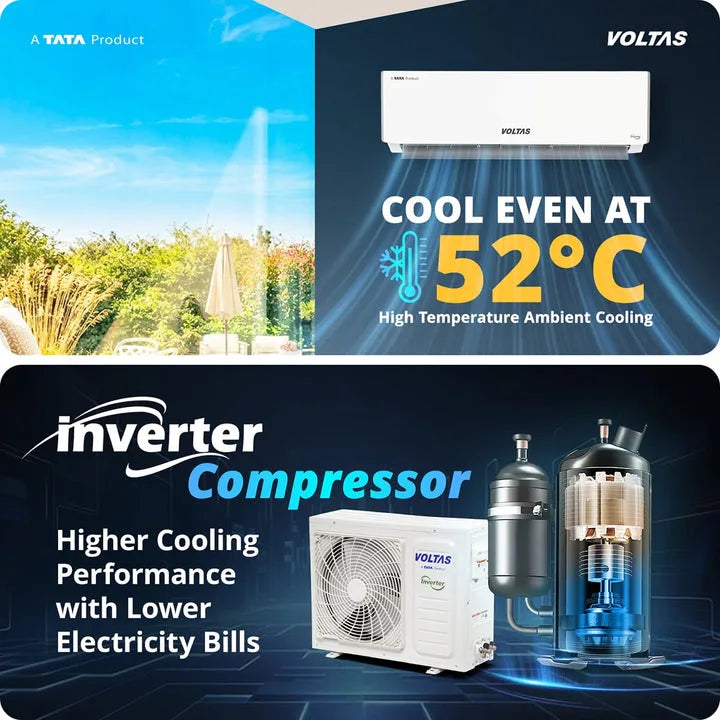 Voltas 245INV VACTRA PLUSH 2 Ton 5 Star Inverter Split AC (2026 Series)-Made in india-Online Mahajan Electronics
