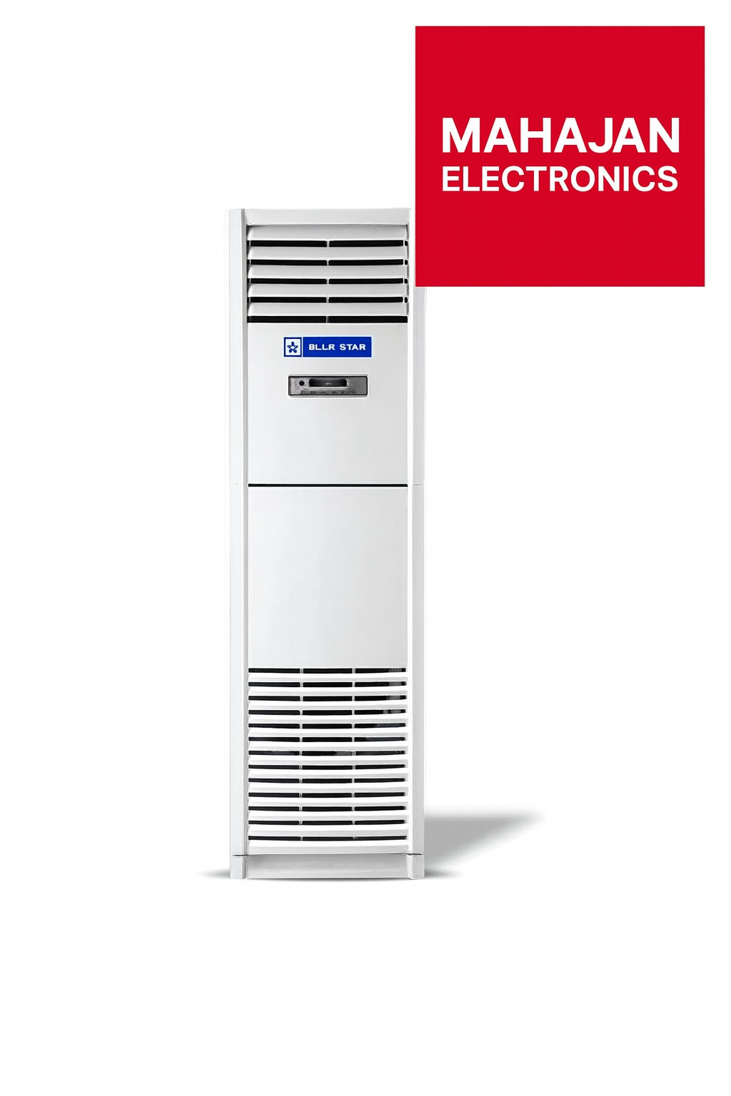 Furnace with BLU STARK logo on a white background, featuring the Mahajan Electronics brand.