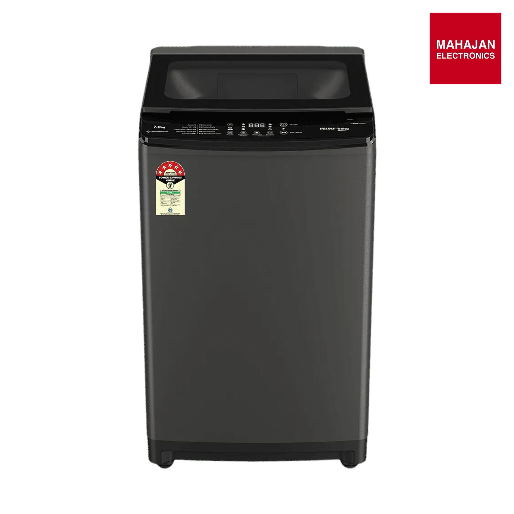 VOLTAS beko WTL7006UAA/SPC0OD 7 Kg 5 Star Fully Automatic Top Load Washing Machine ( Aqua Wave Drum, Medium Grey) Mahajan Electronics Online