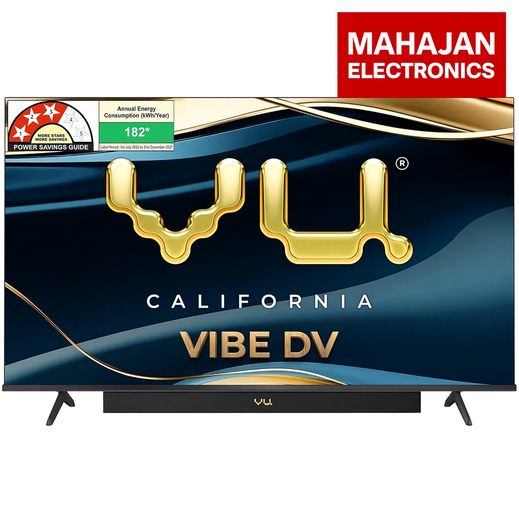 VU 75VIBE-DV – 3 Year Warranty 75 Inch 4K QLED Google TV (2025 Model) with Dolby Vision & Atmos, 88W Integrated Soundbar, HDMI 2.1, MEMC, AI Processor & Bezel-Less Design