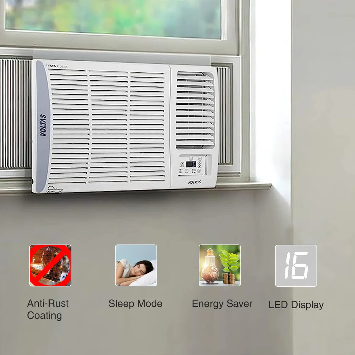 Voltas 183Inv Elite (2026 Series) 1.5 Ton 5 Star Inverter Window AC – Copper Condenser, Turbo Cooling, High Ambient Cooling up to 52°C, R32 Refrigerant-Online Mahajan Electronics