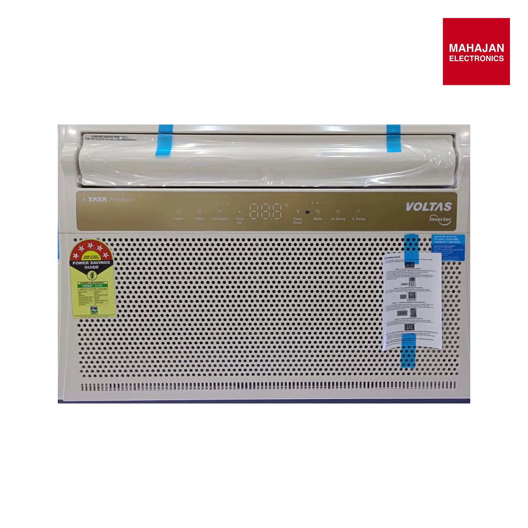 Voltas 185Inv Topaz 1.5 Ton 5 Star (2026) Inverter Window AC – Copper Condenser, R32 Refrigerant, High Ambient Cooling, Made in India-Online Mahajan Electronics