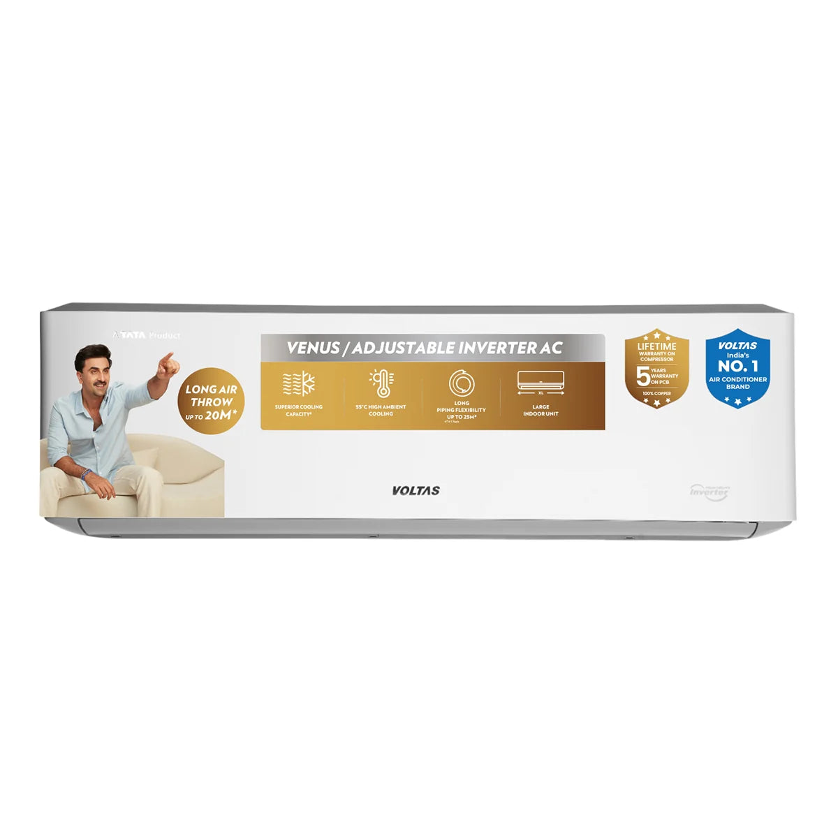Voltas 243Inv Venus Luxe Adjustable Inverter AC (2026 Series) Heavy-Duty 1.5 Ton, 3 Star Split Ac-Online Mahajan Electronics