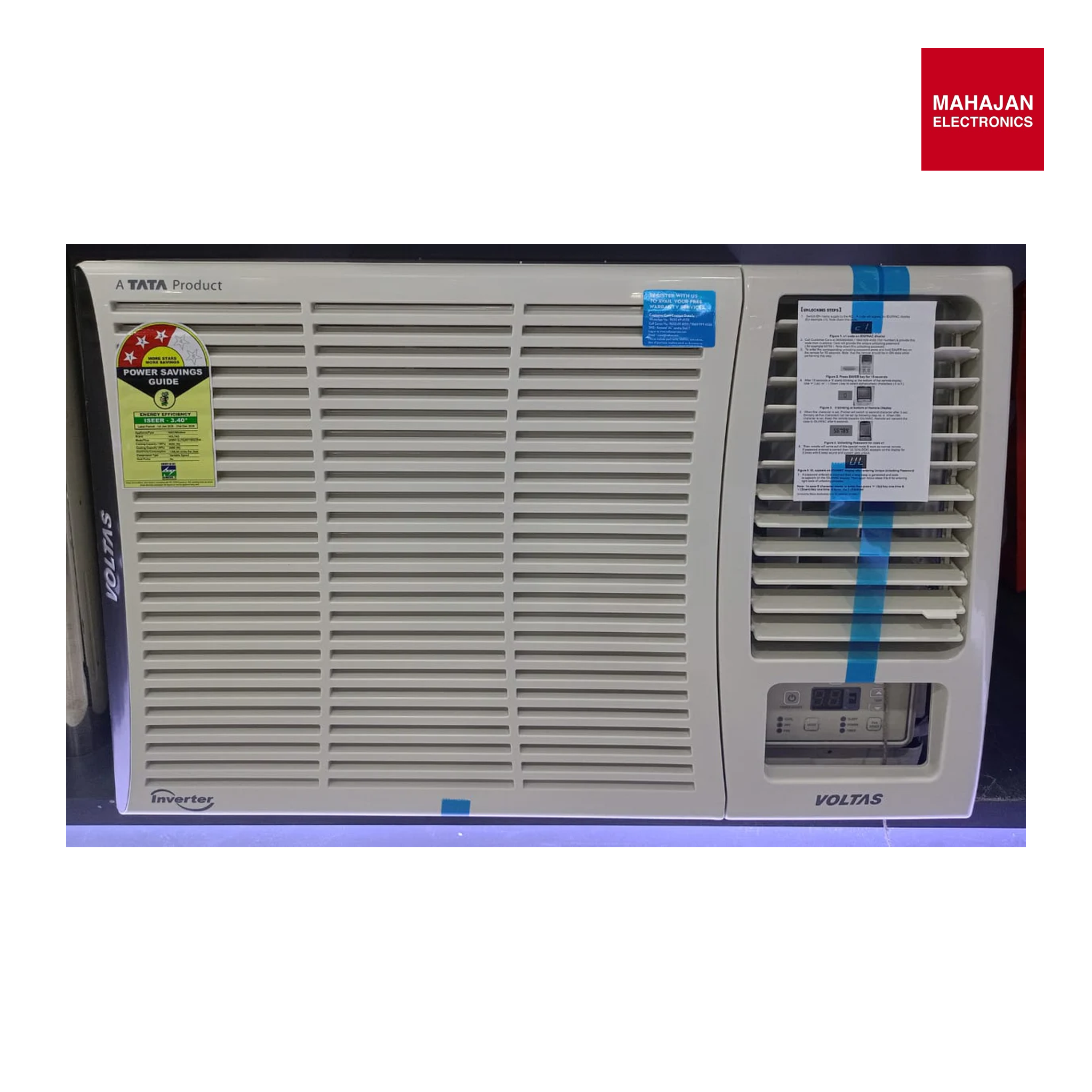 Voltas 243 INV ELITE 2 Ton 3 Star Window Ac Inverter ,   White Mahajan ELECtronics Online