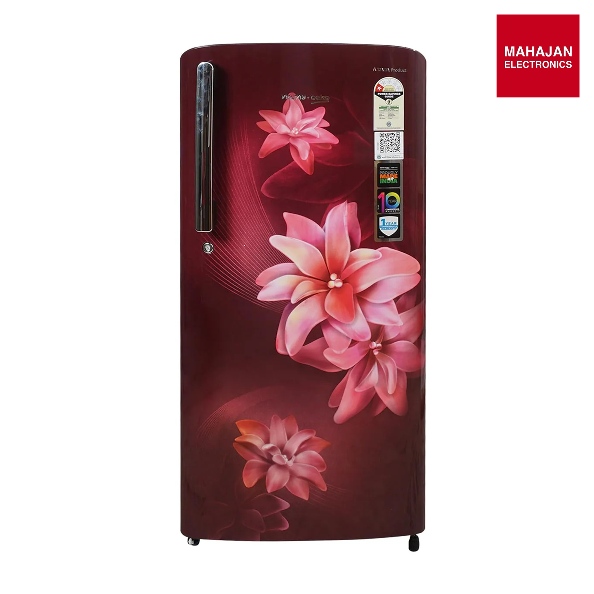 Voltas Beko - RDC208D1 / 1D0WSE0M0000GD 175 L Single Door Refrigerator | Direct Cool | Toughened Glass Shelves | Manual Defrost | Wine Finish Mahajan Electronics
