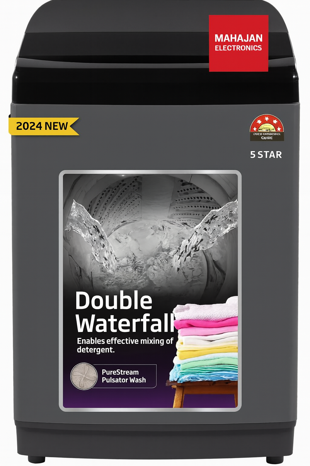 Voltas Beko 11 Kg 5 Star Fully Automatic Top Load Washing Machine (Grey) | Double Waterfall Technology | LED Display | Drum Clean | 700 RPM – Buy Online at Mahajan Electronics