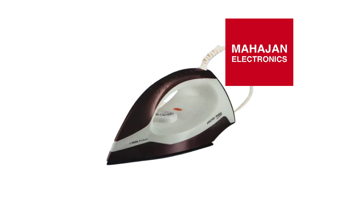 Voltas Beko I1000VD-BGWH Glider 1000W Dry Iron (Burgundy &amp; White) – German Non-Stick Soleplate, Precision Temperature Control, Lightweight Design | Buy Online at Mahajan Electronics