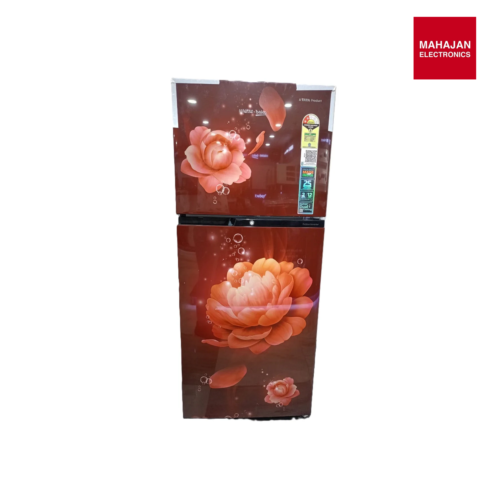 Voltas Beko RFF270C/2WPV100RBWD 230 L 2 Star Frost Free Double Door Refrigerator | Neo Frost Dual Cooling | ProSmart Inverter Compressor | Blossom Wine – Buy Online at Mahajan Electronics