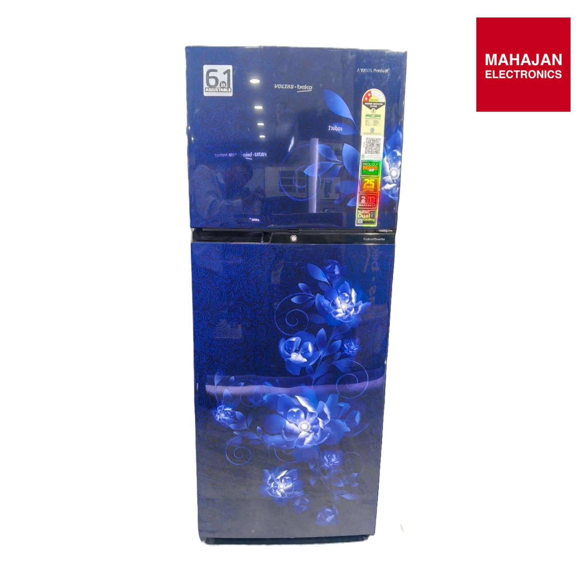 Voltas Beko RFF295C/2WPV100RCBDP 250L 2 Star Frost Free Double Door Refrigerator Celin Blue-Online Mahajan Electronics