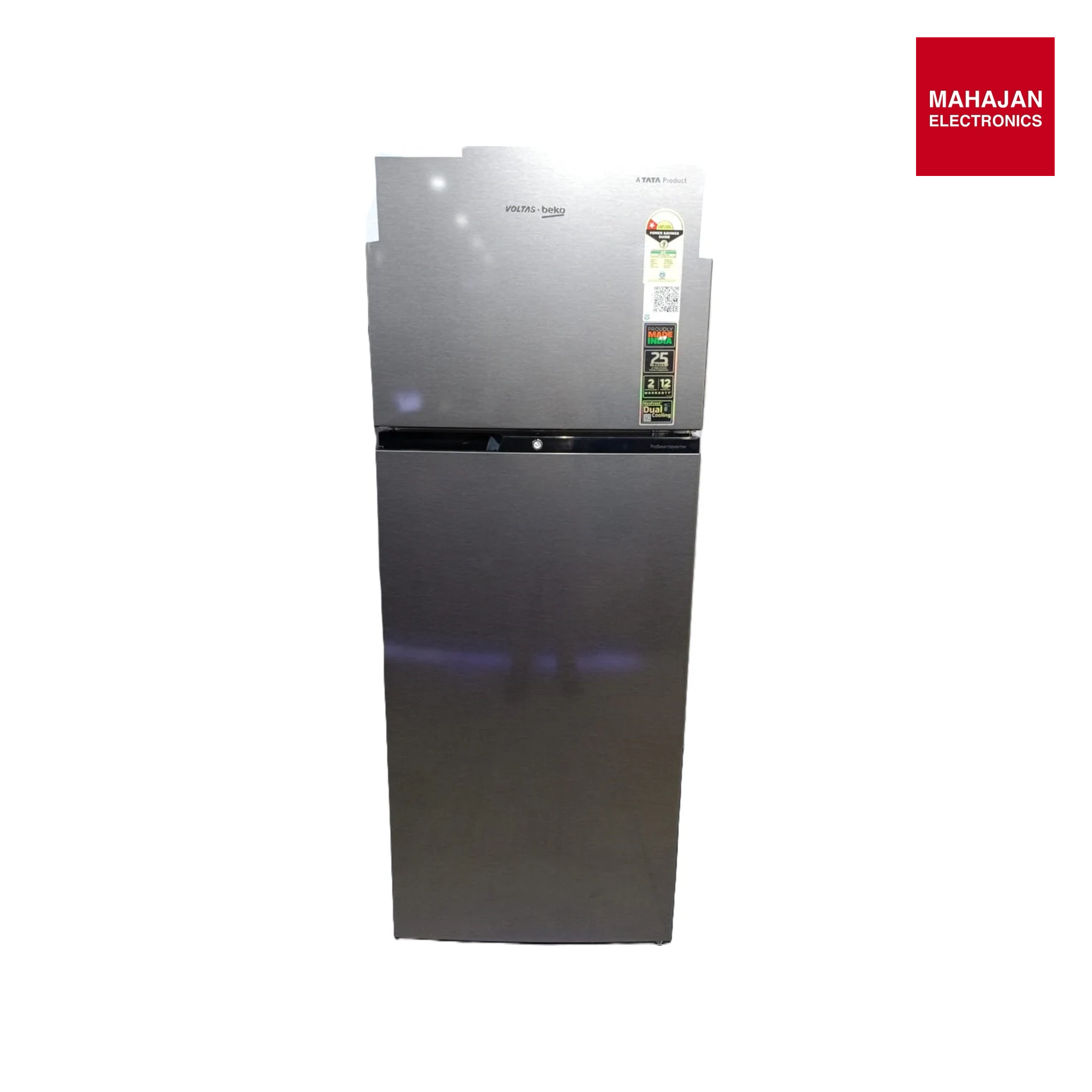 Voltas Beko RFF315D/1WPV100RXID 268L 1 Star Frost Free Double Door Refrigerator with NeoFrost Dual Cooling & Double Twist Ice Maker ( Hairline Silver )