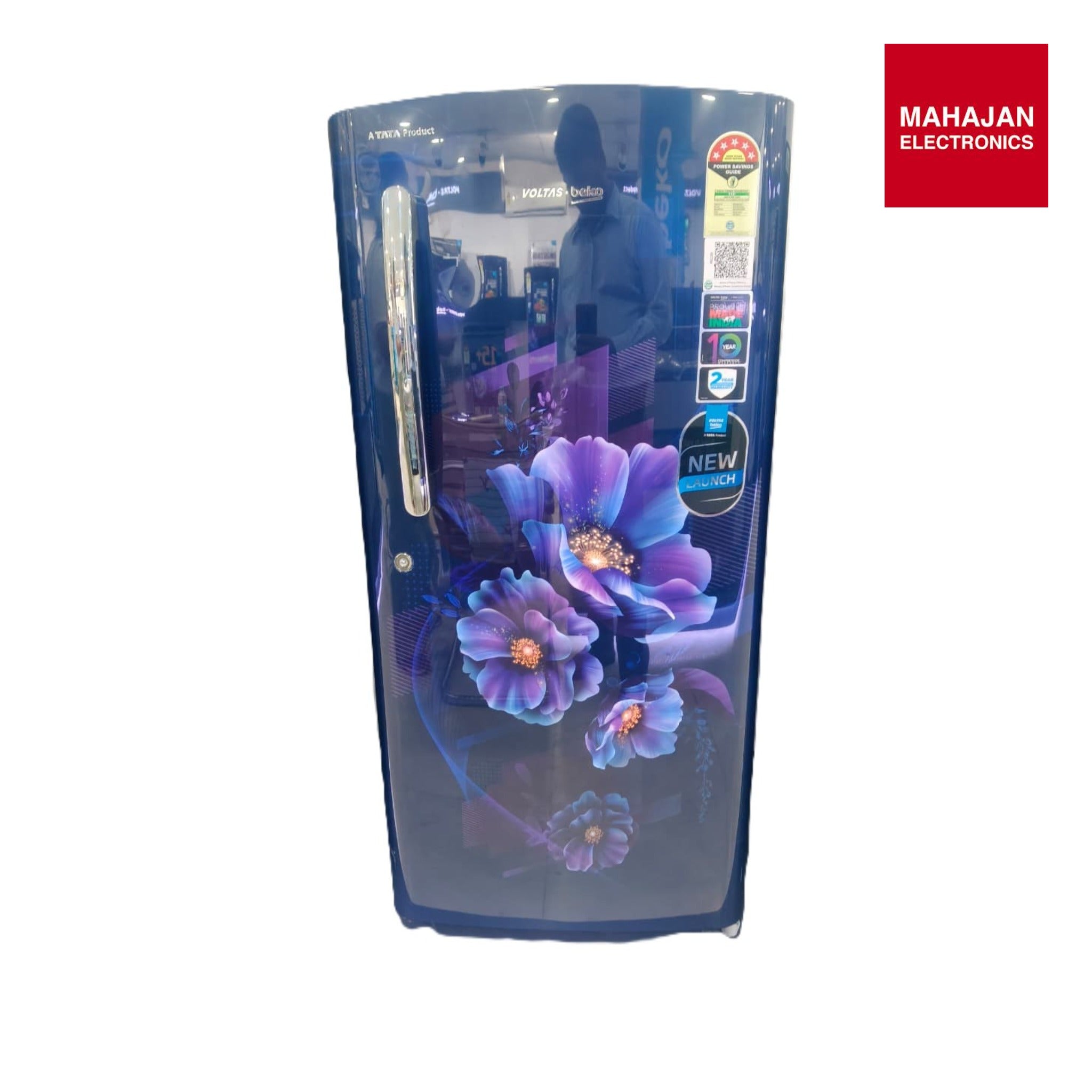 Voltas Beko VOLTBEK - RDC220V/5W0BBE0M000UGD 185L 5 Star Single Door Refrigerator , Bonita Blue  | Direct Cool | Fresh Box Technology | Energy Efficient-Online Mahajan Electronics