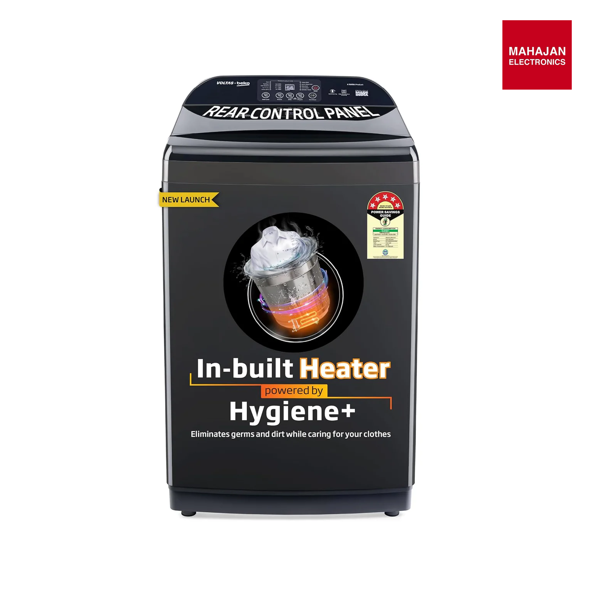Voltas Beko, WTL9006UEAH / OBS3060A Tata Product 9 Kg 5 Star Fully-Automatic Top Loading Washing Machine with Anti-Bacterial wash Technology , Dark Grey, Inbuilt Heater) mahajan electronics online