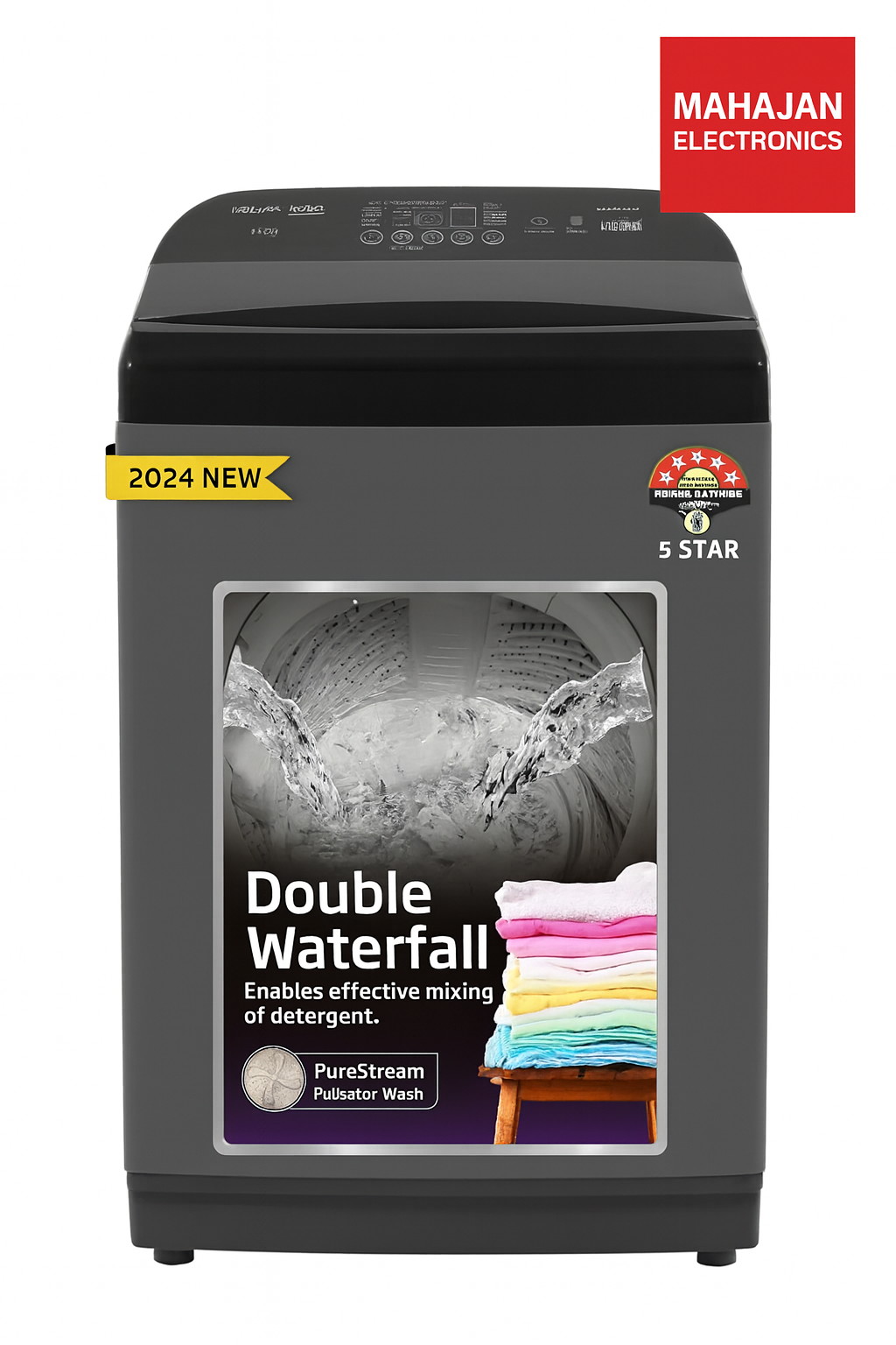 Voltas Beko WTL9006UEA/SPBOOD 9 Kg 5 Star Fully Automatic Top Load Washing Machine (Grey) – Intelligent Performance with Premium Convenience