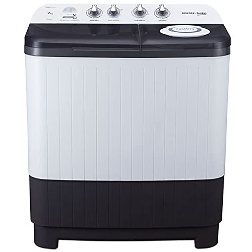 Voltas Beko WTT70DGRT 7 Kg Semi-Automatic Top Load Washing Machine | Double Waterfall | Special Pulsator | Fast Dry | Grey