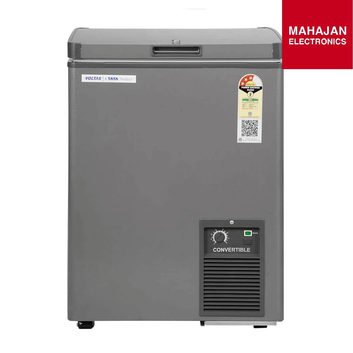 Voltas CVF120SA3-P1-GW 114 Litre 3 Star Convertible Freezer – Direct Cool, Single Door, White &amp; Grey | Buy Online at Mahajan Electronics