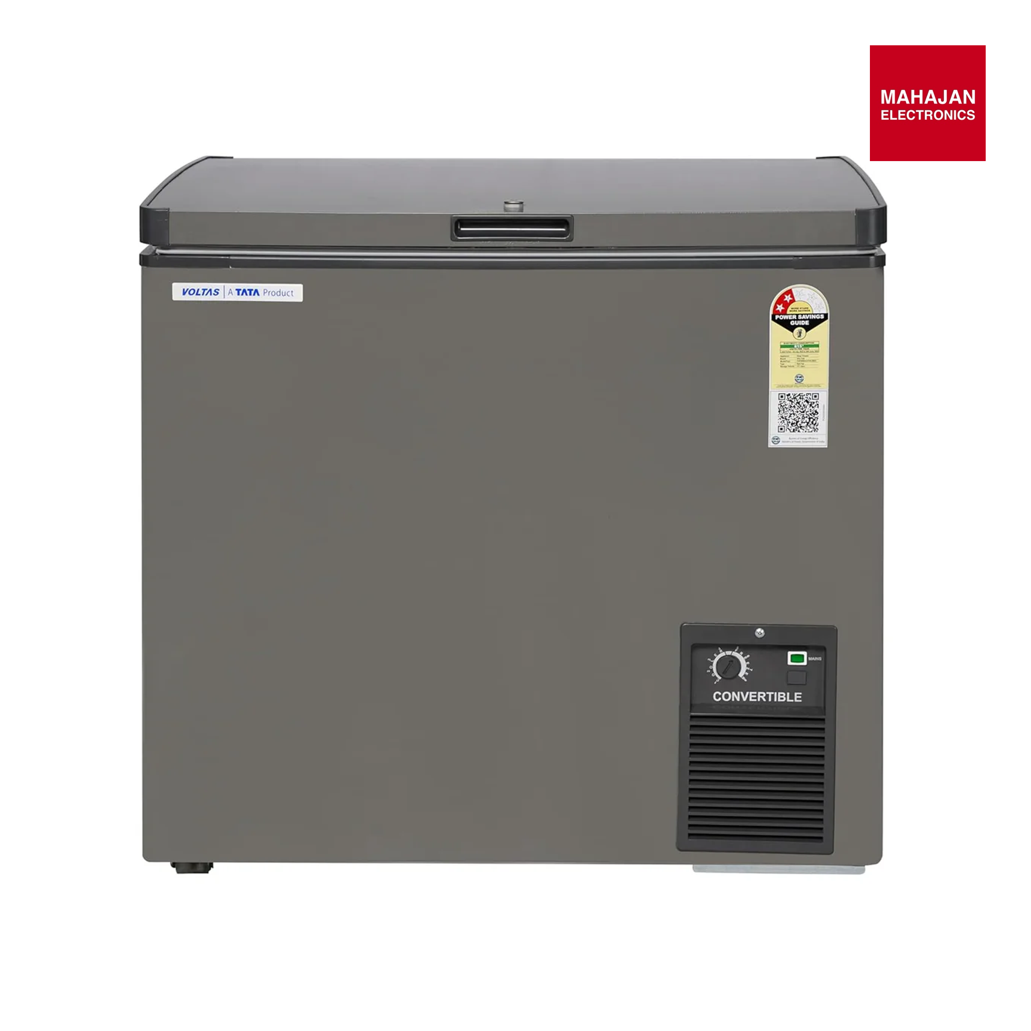 Voltas CVF 205 SA2-P-PL 205 Litres Single Door Convertible Deep Freezer – Grey | 2 Star | Top Open | Made in India