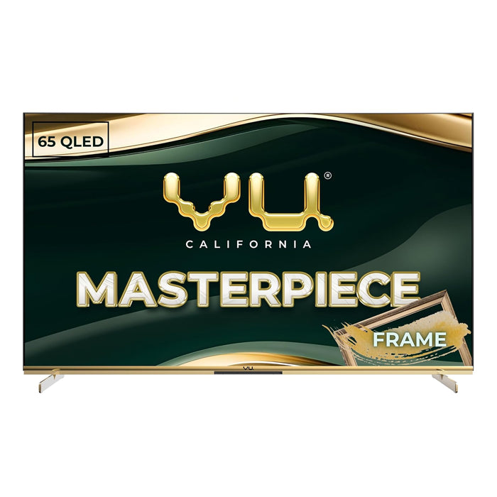 Vu 65 inches Masterpiece Frame Series 3 Years warranty 4K QLED TV (Armani Gold) 164cm