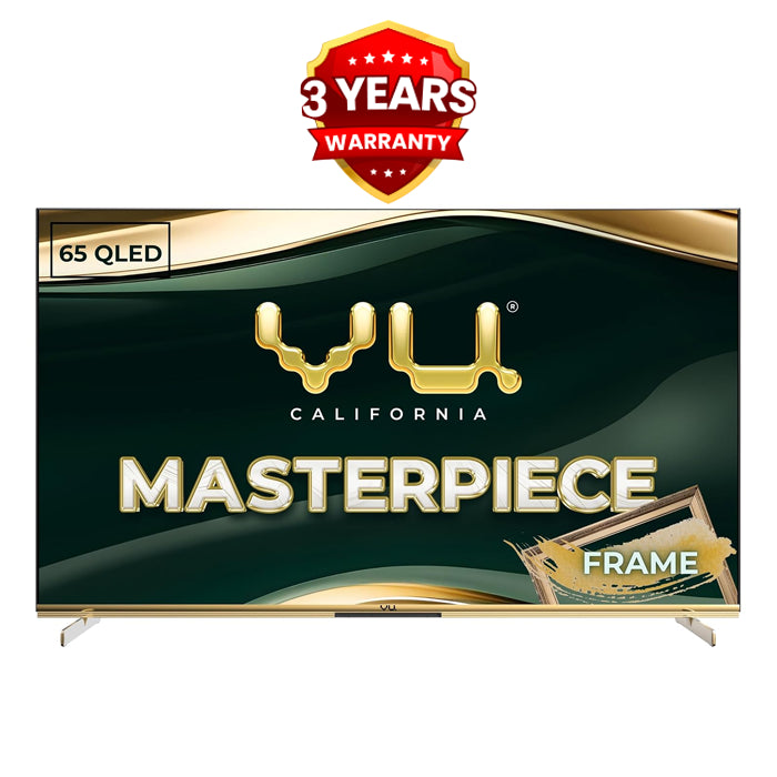 Vu 65 inches Masterpiece Frame Series 3 Years warranty 4K QLED TV (Armani Gold) 164cm