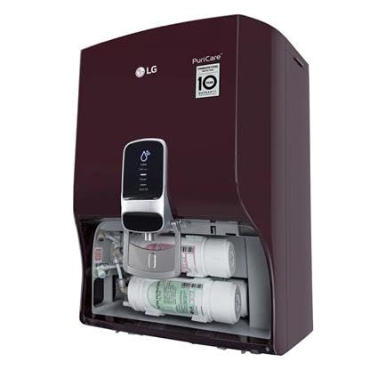 LG Water Purifier WW120NNC with (8L) STS Tank, UF+UV+Heavy Metal Remover+Virus Clean+, UV in Tank, HMR Carbon Filter (Crimson Red) - Mahajan Electronics Online