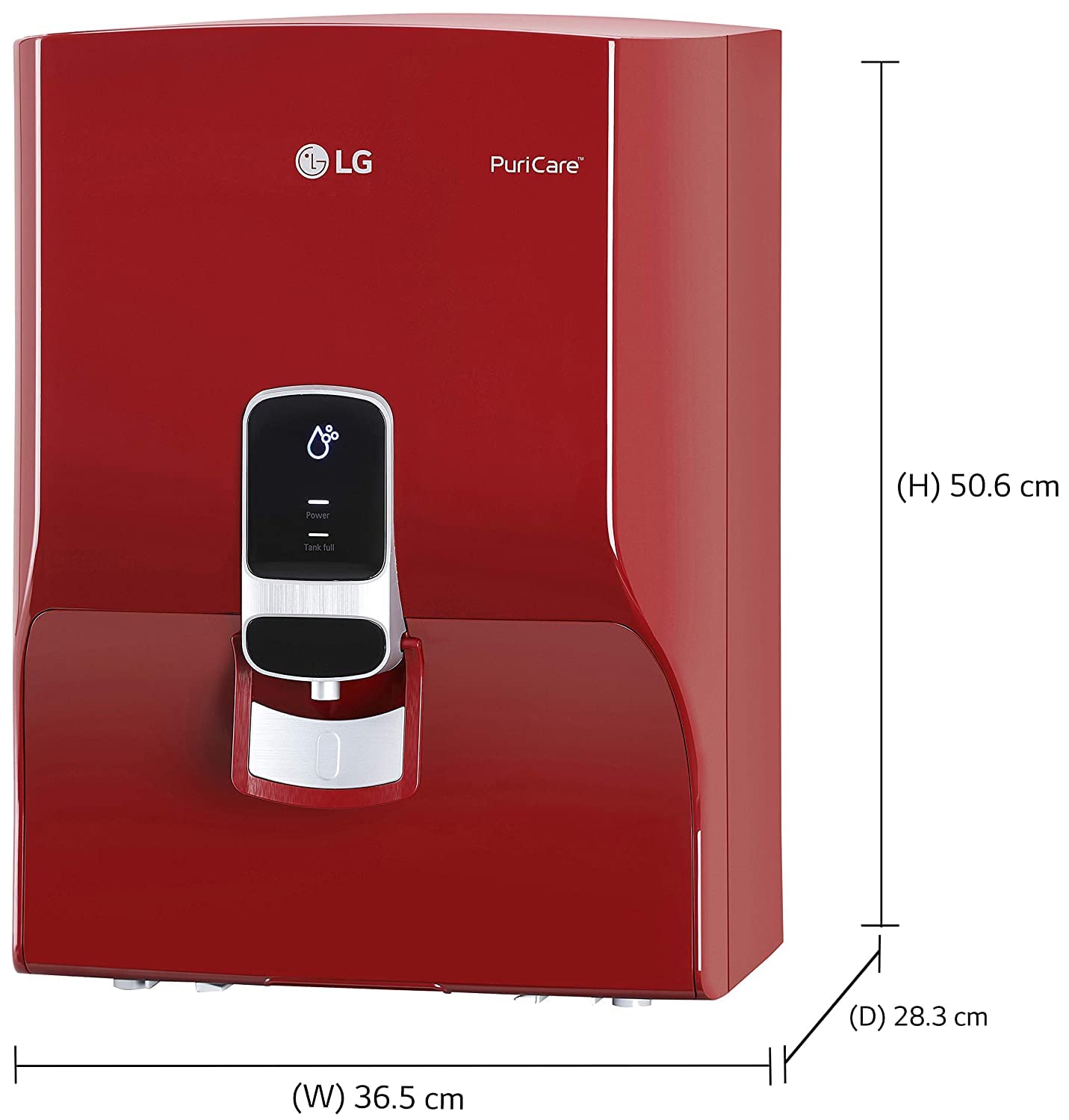 LG Puricare WW140NPR RO + Mineral Booster Water Purifier with Dual Protection Stainless Steel Tank, RED - Mahajan Electronics Online